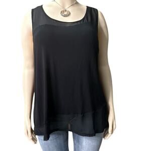 CATO Chiffon Trim Dress Tank Top Size 26/28 in Black